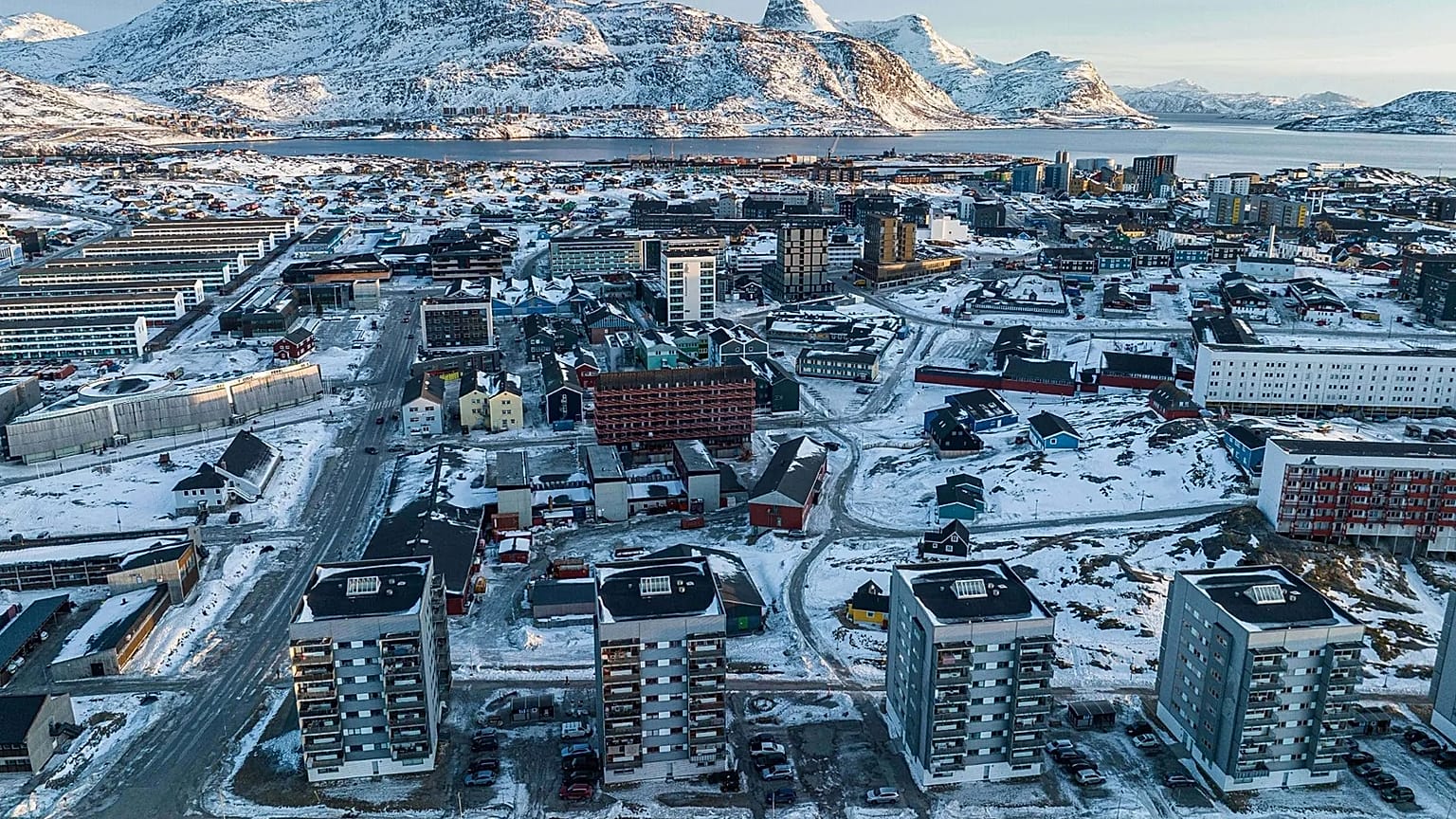 Houses are seen in Nuuk, 25 January, 2026