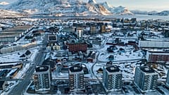 Houses are seen in Nuuk, 25 January, 2026