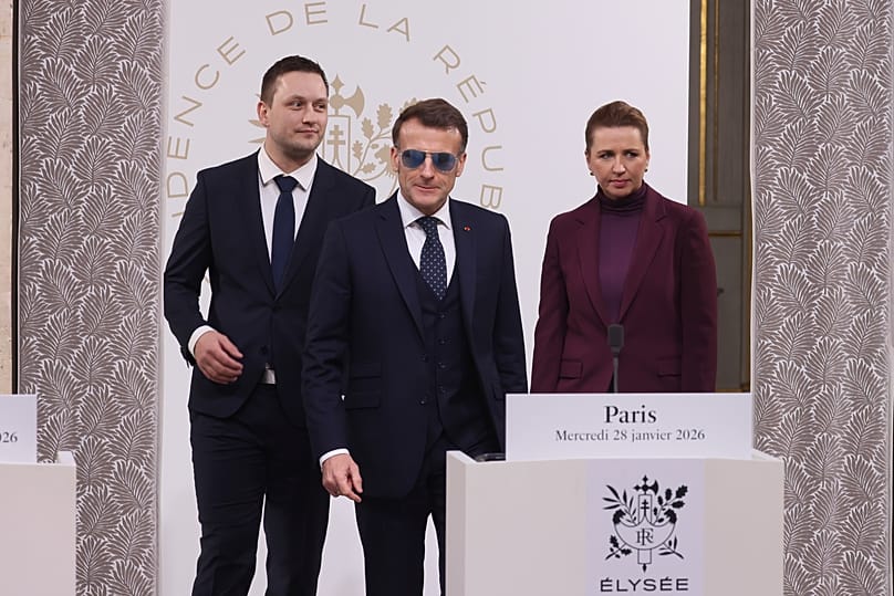 French President Emmanuel Macron meets with Denmark's Prime Minister Mette Frederiksen and Greenland Prime Minister Jens-Frederik Nielsen in Paris, 28 January, 2026