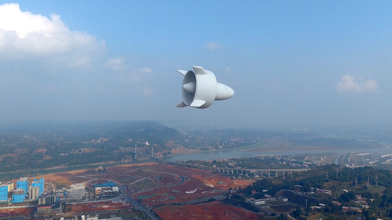 A glimpse of the world's first urban-use MW-class high-altitude wind turbine