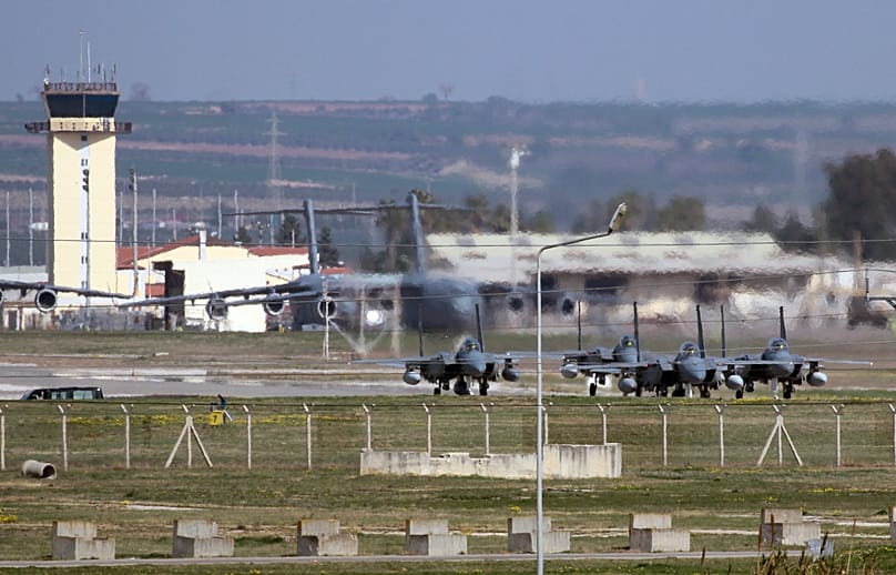 Saudi jet fighters parked at Incirlik Air Base near Adana, 26 February, 2016
