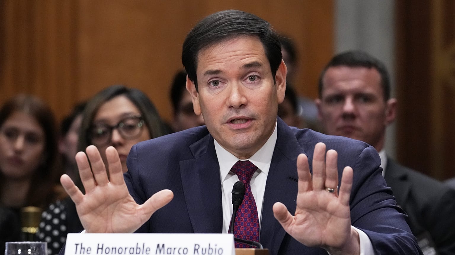 El secretario de Estado Marco Rubio comparece en el Senado de Estados Unidos, el 28 de enero de 2026.
