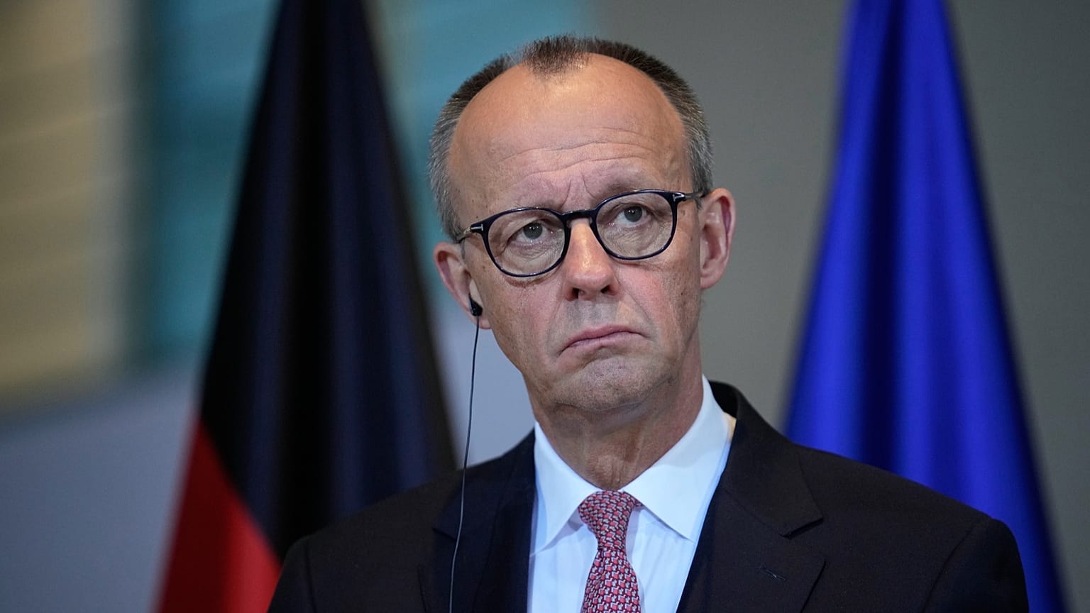 Bundeskanzler Friedrich Merz (CDU) bei einer Pressekonferenz mit der rumänischen Premierministerin im Kanzleramt, Berlin, 28. Januar 2026
