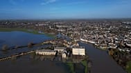 Inondations autour de St Ives, dans le Cambridgeshire, en Angleterre, après le débordement de la rivière Great Ouse, mercredi 28 janvier.
