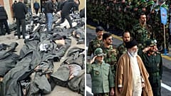 Ali Khamenei, esamina le truppe presenti a un raduno delle milizie Basij