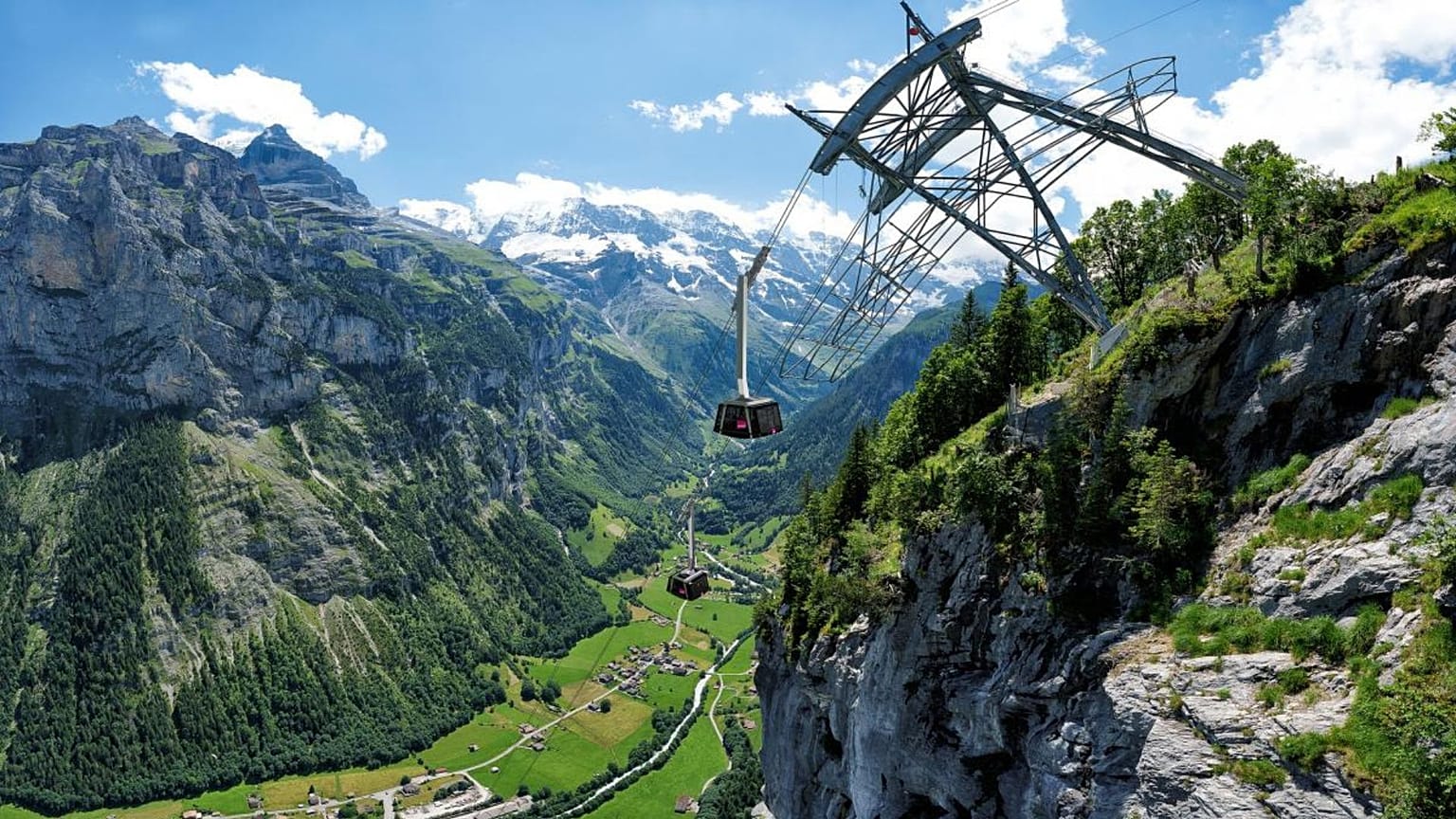 Switzerland is home to some of the world's most breathtaking cable car rides, like the Schilthorn Cableway.