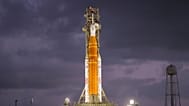 NASA's Artermis II moon rocket sits on Launch Pad 39-B just before sunrise at the Kennedy Space Center Tuesday, March 31, 2026, in Cape Canaveral, Fla. 
