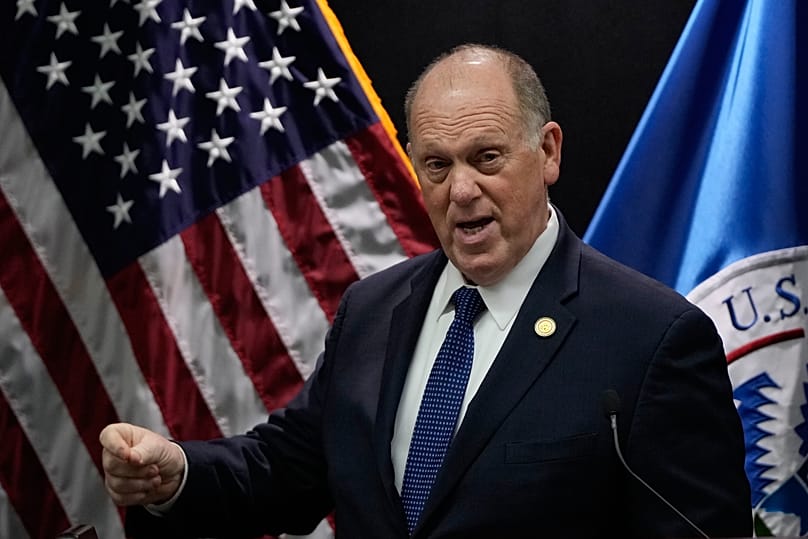 White House border czar Tom Homan holds a news conference at the Bishop Whipple Federal building in Minneapolis, 29 January, 2025