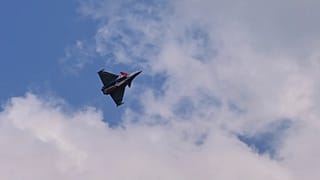 A Rafale fighter jet flies at the Paris Air Show, 16 June, 2025 