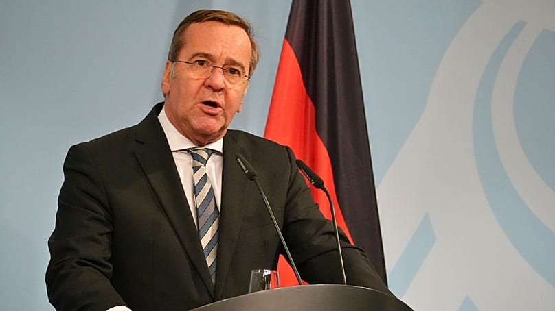 Boris Pistorius bei einer Pressekonferenz mit seinem litauischen Amtskollegen Robertas Kaunas, 26.01.2026