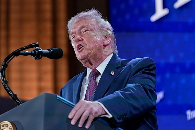 US-Präsident Donald Trump bei einer Pressekonferenz, in Washington D.C., am 28. Januar 2026