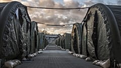 In this Thursday, Nov. 26, 2015 file photo, the new migrant reception camp in Vordingborg, 100 km south of Copenhagen