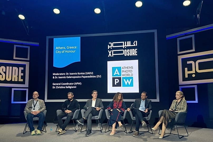 Από αριστερά Αντ. Πασβάντης, Δημ. Τοσίδης, Δρ. Γιάννης Κόντος (UAEU), Μάρω Κουρή, Δρ. Γιάννης Γαλανόπουλος-Παπαβασιλείου (ZU) και Χριστίνα Καλλιγιάννη, Γενική Συντονίστρια APW