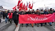 Danish veterans marching silently in Copenhagen
