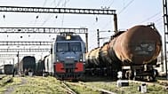 A train carrying grain shipment from Russia to Armenia passes through Azerbaijan, 1 February 2026