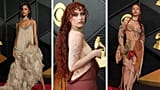 Tyla, Chappell Roan und FKA twigs auf dem roten Teppich der Grammy-Verleihung in Los Angeles am ersten Februar 2026