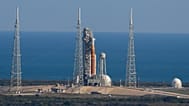NASA's new rocket Artemis II sits on Kennedy Space Center's Launch Pad 39-B Thursday, Jan. 22, 2026, in Cape Canaveral, Fla.