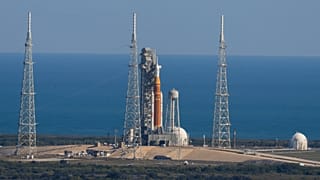 NASA's new rocket Artemis II sits on Kennedy Space Center's Launch Pad 39-B Thursday, Jan. 22, 2026, in Cape Canaveral, Fla.