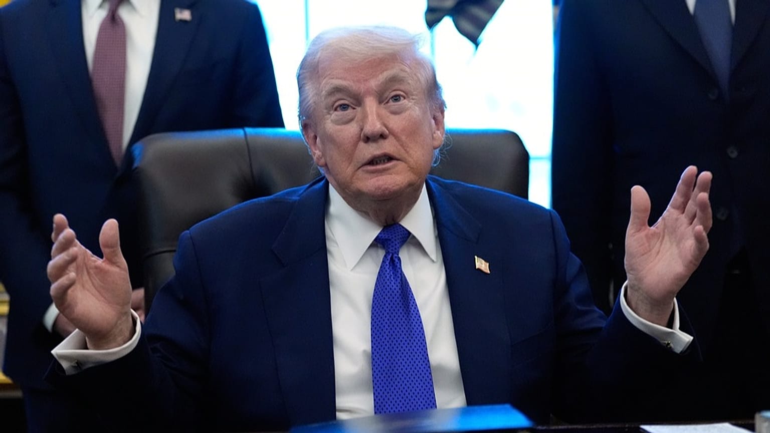 US President Donald Trump speaks in the Oval Office of the White House, Monday, Feb. 2, 2026, in Washington