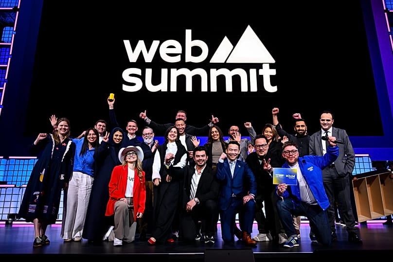 A crowd gathers on the main stage at Web Summit Qatar.