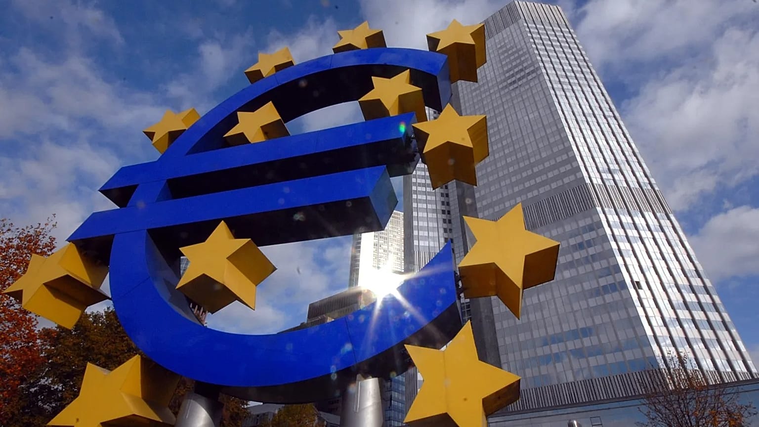 The European Central Bank building in Frankfurt, Germany.