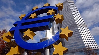 Το κτίριο της Ευρωπαϊκής Κεντρικής Τράπεζας στη Φρανκφούρτη της Γερμανίας.