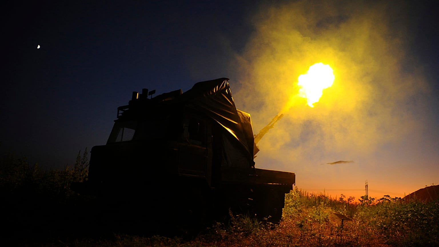 FILE: Ukraine air defence soldiers shoot at Russian targets near Kharkiv, 2 July 2025 