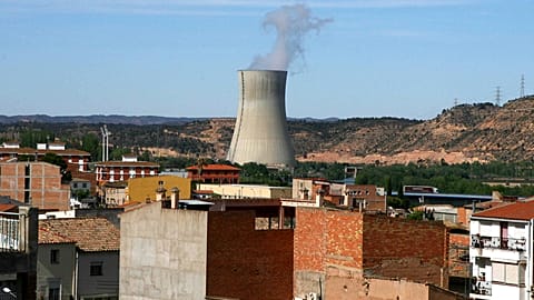 The Asco I nuclear power plant, centre, seen near houses in the small town of Asco, Spain, on Tuesday, April 15, 2008. 