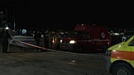 Emergency vehicles and ambulances parked at the port of Chios following a fatal collision between a patrol boat and speedboat carrying migrants, Feb. 4, 2026.