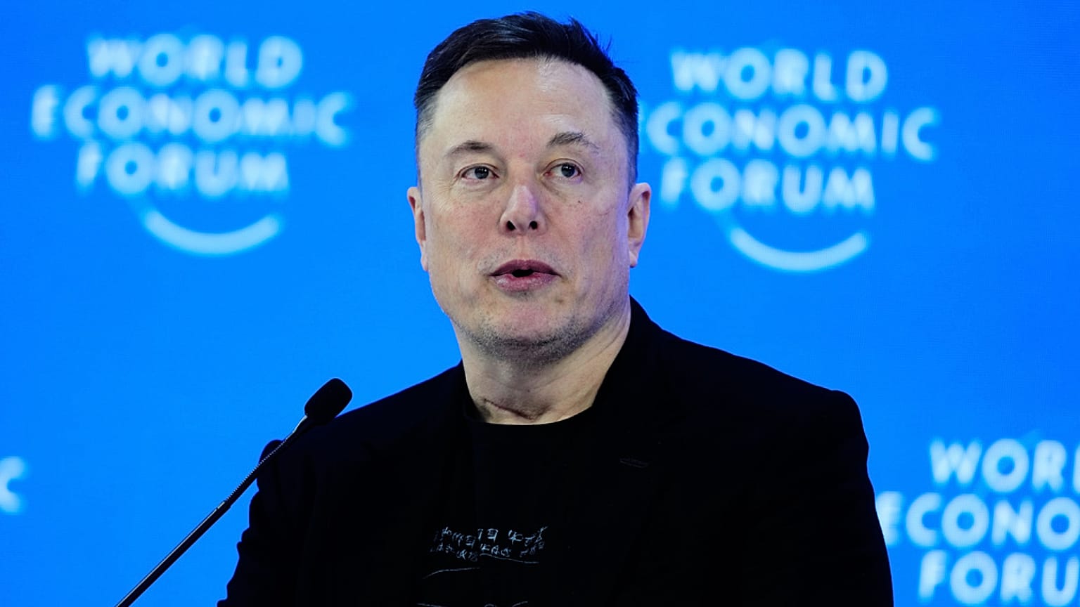 ARCHIVIO - Elon Musk partecipa all'Annual Meeting del World Economic Forum a Davos, in Svizzera, il 22 gennaio 2026.
