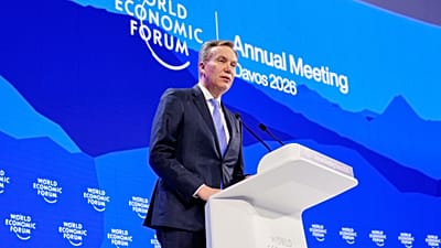 CEO do Fórum Económico Mundial, Borge Brende, fala durante a Reunião Anual do Fórum Económico Mundial em Davos, Suíça, terça-feira, 20 de janeiro de 2026