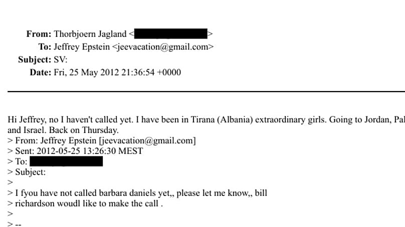 Thorbjorn Jagland comments that the "girls" in Tirana are "extraordinary." 