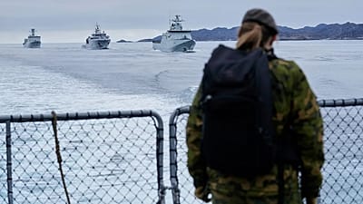 Danish warships participate in an exercise with hundreds of troops from several European NATO members in the Arctic Ocean in Nuuk, Greenland, 15 Sept 2025. 