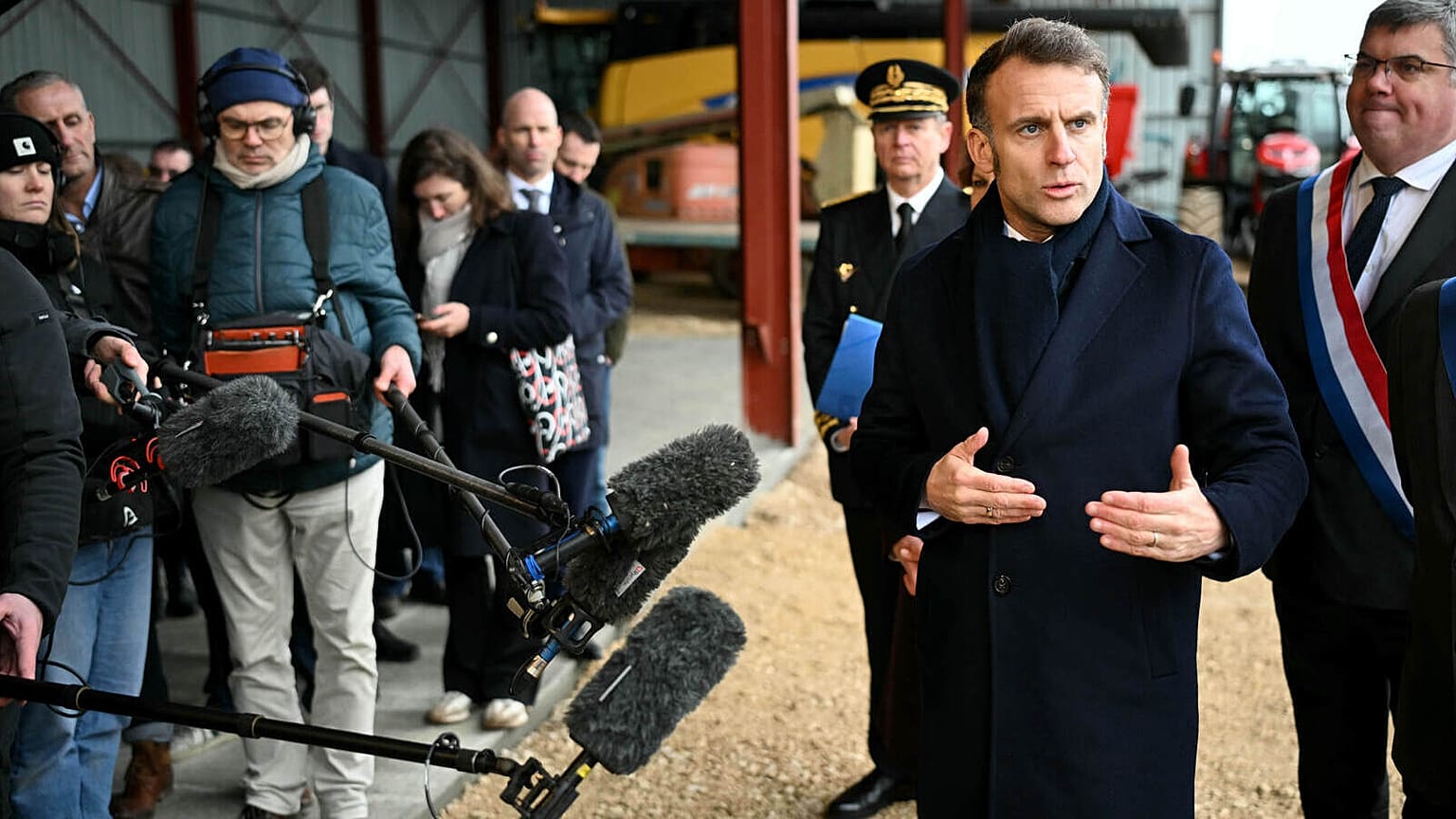 France's President Emmanuel Macron speaks to the press, 5 February 2026