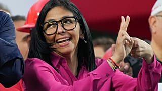 Delcy Rodríguez saluda a trabajadores petroleros y simpatizantes del Gobierno en el Palacio de Miraflores Caracas, Venezuela, 29 de enero 2026