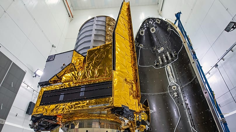 Das Weltraumteleskop Euclid, das für den Start von Cape Canaveral, Florida, vorbereitet wird, 29. Juni 2023