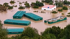 Blick auf die Überschwemmungen in San Martín del Tesorillo am Donnerstag.