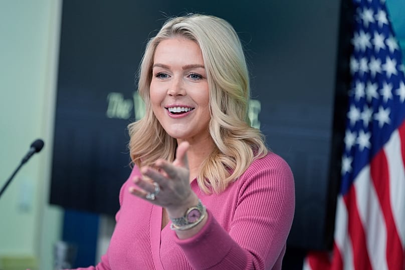 White House press secretary Karoline Leavitt speaks with reporters in the James Brady Press Briefing Room at the White House, Thursday, Feb. 5, 2026, in Washington
