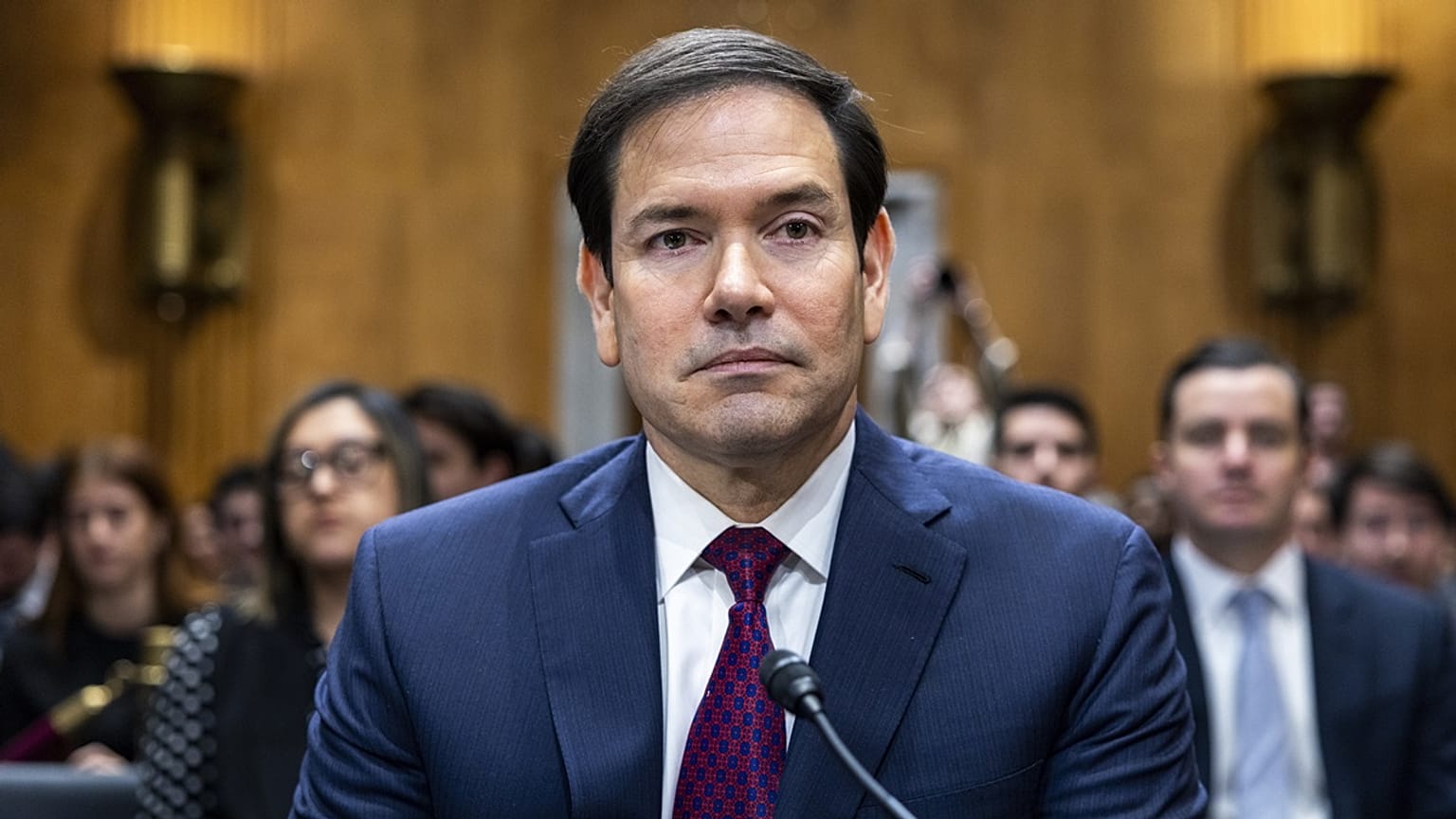 Marco Rubio amerikai külügyminiszter a Nicolás Maduro venezuelai elnök elfogása ügyében tartott szenátusi meghallgatásán a washingtoni Capitoliumban 2026. január 28-án
