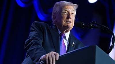 Prezydent USA Donald Trump przemawia podczas Narodowego Śniadania Modlitewnego w czwartek, 5 lutego 2026 r., w Waszyngtonie.