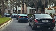 A convoy of vehicles carrying Iranian delegation is seen driving towards a hotel in Muscat, Oman, 6 February 2026