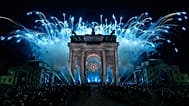 Arco della Pace during the Olympic opening ceremony at the 2026 Winter Olympics, in Milan, Italy, Friday, Feb. 6, 2026. 