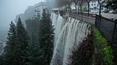 Blick auf die Überschwemmungen in der Stadt Grazalema am 5. Februar 2026, die durch die schweren Regenfälle im Süden Andalusiens verursacht wurden.