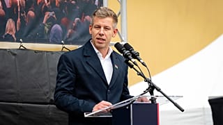 A Tisza elnöke, Magyar Péter 2025 őszén Győrben