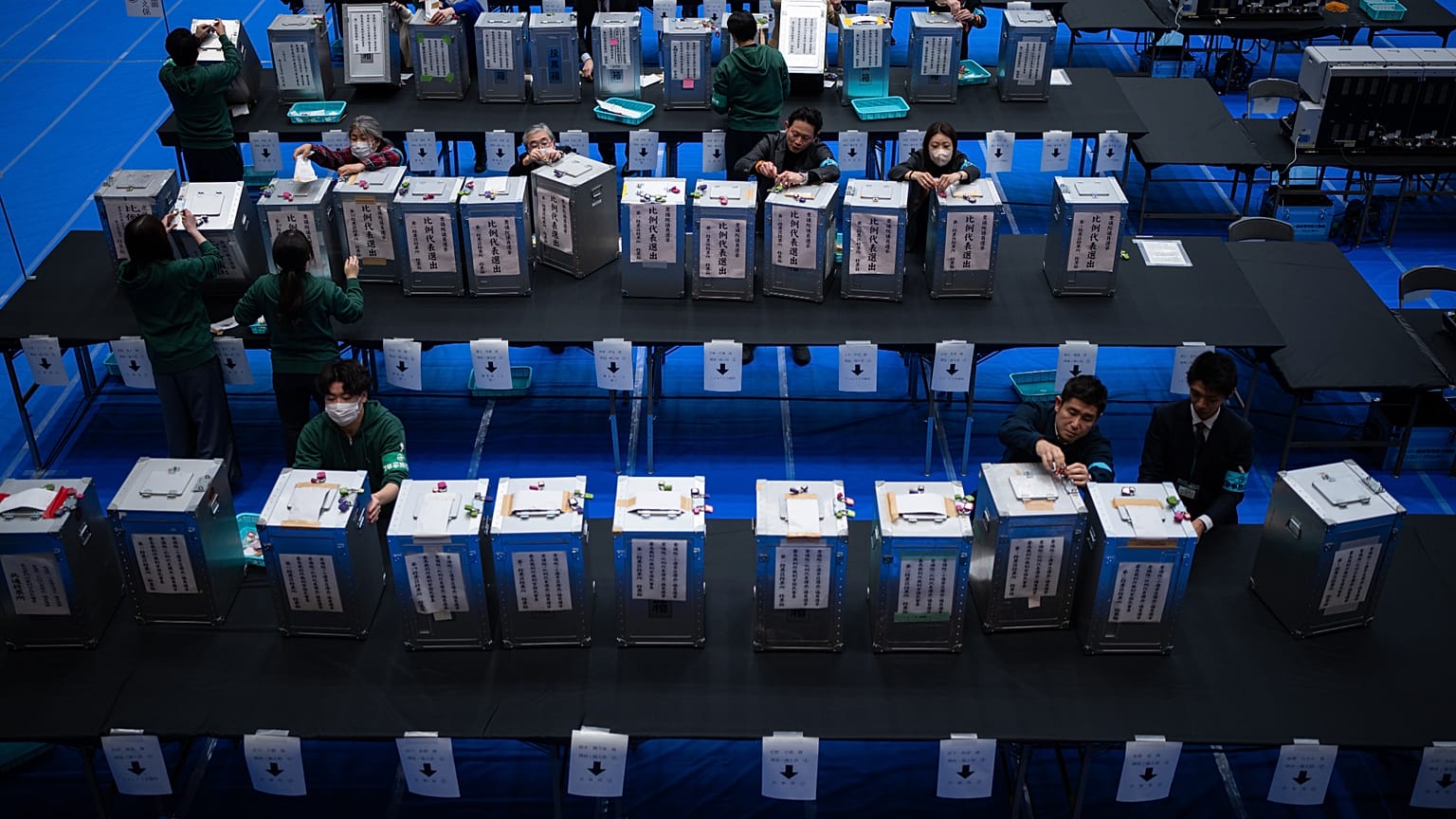 Καταμέτρηση ψήφων στο Τόκιο, 8 Φεβρουαρίου