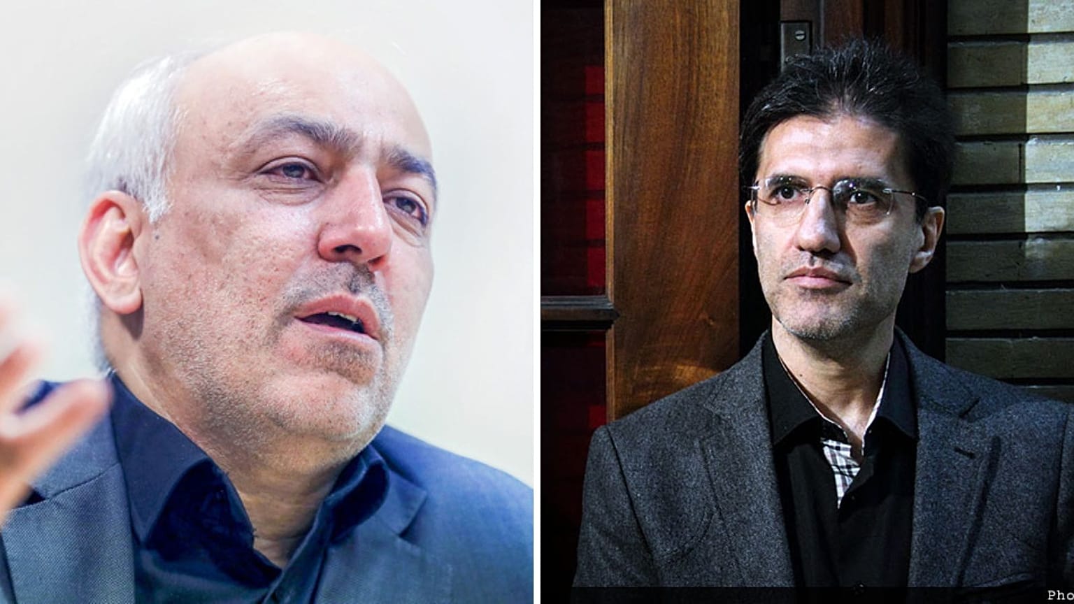 حسین کروبی (سمت راست) و علی شکوری‌راد (سمت چپ)