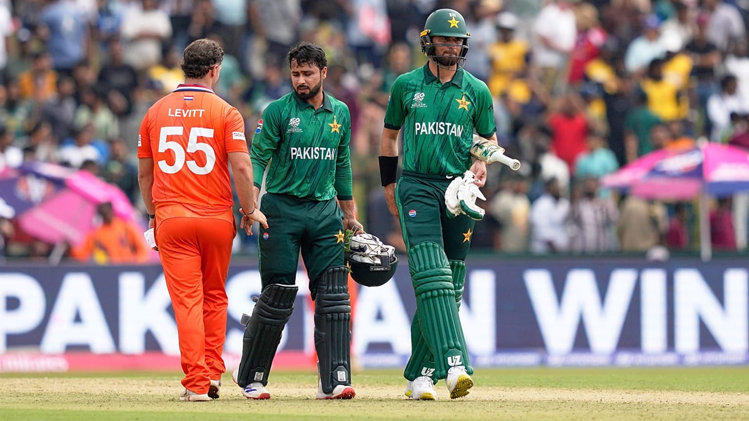T20 Dünya Kupası'nda oynanan Pakistan - Hollanda kriket maçından bir görüntü.