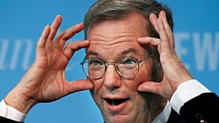 Eric Schmidt, damals als Google-CEO, während seiner Rede beim Washington Ideas Forum  im Oktober 2010, in Washington.