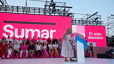 Arquivo - Yolanda Díaz num comício em Sumar