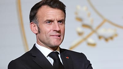 O Presidente francês Emmanuel Macron no Palácio do Eliseu, em Paris, na quinta-feira, 5 de fevereiro de 2026. (Ludovic Marin/Pool Photo via AP)